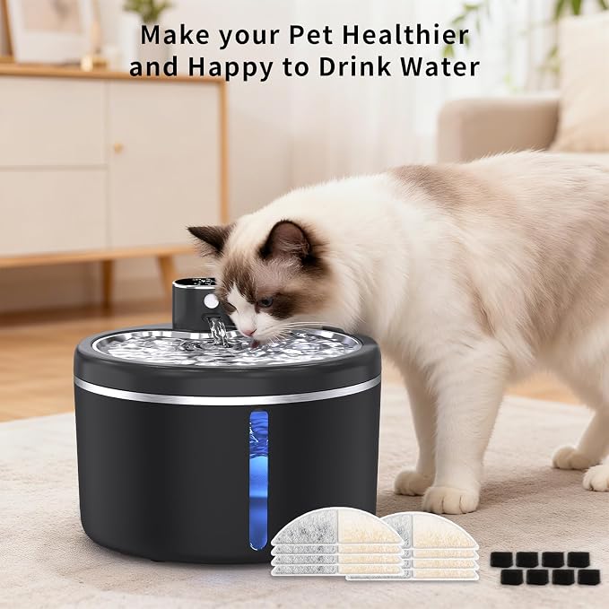 Filters for Cat Water Fountain Cordless, 4 Months Set of Replacement Filters for Ultra Quiet Pet Water Fountain,White 8 Count (Pack of 1) - Image 6