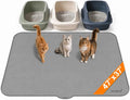 Cat Litter Mat, XL 47 x 37 in Extra Large Silicone Litter Box Mat | Gray, Silicone rubber, Water-resistant, Easy pour-out front notch, Raised lip, Grippy backing, Rinses clean by Unknown
