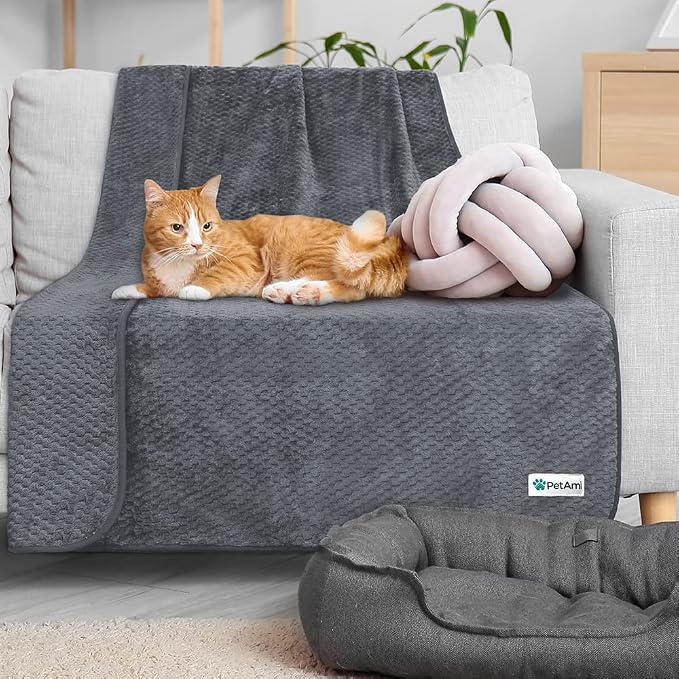 PetAmi Waterproof Dog Blanket, Leakproof Puppy Blanket, 40x60 Dark Gray | For Medium Large Pets, Furniture Sofa Couch Cover Protector, Fleece Throw Indoor Cat Kitten, Reversible Washable Soft Plush - Image 6