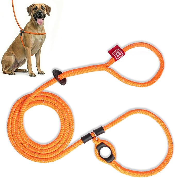 Harness Lead No Pull Dog Harness and Leash Set, Anti Pull Dog Harness, One-Piece Cushioned Rope Safely Prevents Escaping and Pulling (Extra Large,Orange/Reflective) by HarnessLead