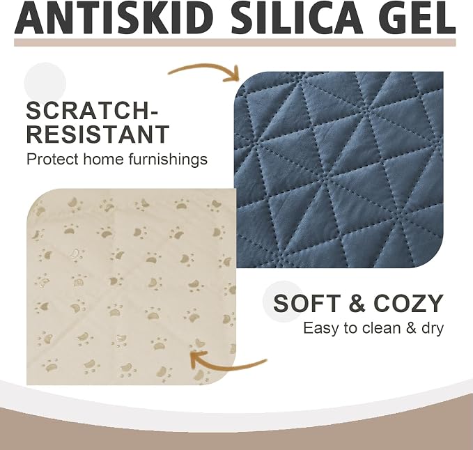 Ameritex Sofa Cover Waterproof for Seats Couch Cover for Dogs Pet Couch Cover Velvet for Chair Loveseat Sofa Machine Washable (Blue, 30x60 Inch) - Image 4