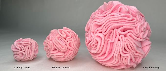 Glory To Dog Puppy/Small Breed Snuffle Dog Puzzle Ball Toy Pink Extra Small | Interactive fleece snuffleball hides treats at variable depths. Puzzle engages smell & foraging Machine washable 2.5" - Image 2
