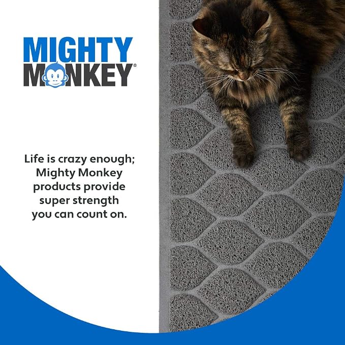 MIGHTY MONKEY Waterproof BPA Free Cat Litter Box Trapping Mat, Easy Clean Floors, Textured Backing, Soft on Sensitive Kitty Paws, Cats Accessories, Less Waste, Stays in Place, 35x23, Slate Gray - Image 9