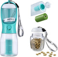 Cibaabo Dog Water Bottle with Food Container & Poop Bag Holder & Filter | Feeding & Hydration & Waste All in One | Travel Puppy Water Bowl | Portable Pet Dispenser | Dog Gifts | for Walking Beach by Cibaabo
