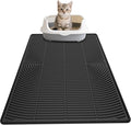 AMOK Cat Litter Mat, Extra Large Silicone Litter Box Mat 40" x 28", Waterproof Litter Trapping Mat for Cats, Durable and Easy to Clean, Black by AMOK