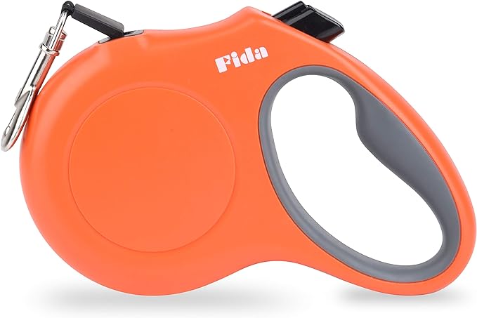 Fida Retractable Dog Leash, 16ft Heavy Duty Pet Walking Leash for Small Dog or Cat up to 26 lbs, Tangle Free. One-Hand Brake (Small,Orange) by Fida