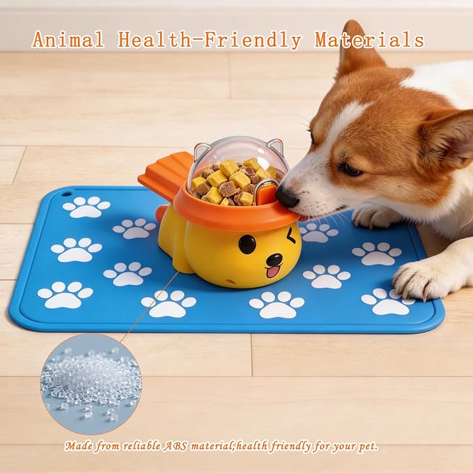 Interactive Dog and Cat Treat Dispenser - Slow Feeder Puzzle Toy | extra-large pedal, adjustable food outlet fits different kibble & treats, slow eating, mental stimulation, IQ training - Image 6