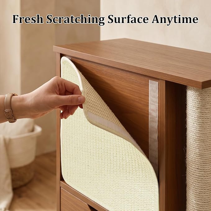 Cat Scratch Furniture Protector for Couch, Cat Scratcher Side Table | Couch Protector from Cat Claws with Storage,Cat Scratching Posts & Sisal Scratching Board, Anti-Scratch Furniture Protector - Image 5