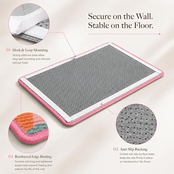 Art Sisal Cat Scratcher Mat, Cat Wall Scratchers for Indoor Cats | Wall Mounted Cat Scratcher, Natural Sisal, No-Drill Hook & Loop Setup, Floor or Wall Use, 23.6 x 15.7 Inch, Beach Cat - Image 6