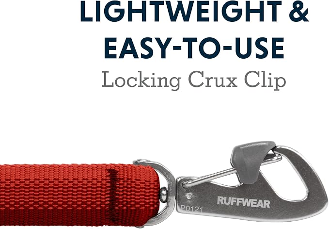 Ruffwear, Front Range Dog Leash, 5 ft Lead, Red Canyon | Light & Strong Lockable Swivel Crux Clip, Padded Handle, Durable Webbing, Traffic Handle & Accessory Loop for Everyday Walks - Image 3
