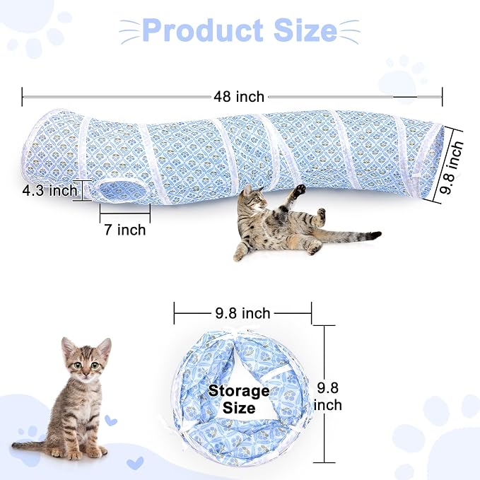 Glittme S-Shape Cat Tunnel, Foldable Cat Tunnels for Indoor Cats | Interactive Bunny Tunnel And Cat Tubes With Crinkle Sounds. Ideal For Kittens, Ferrets And Small Pets To Hide, Play Or Rest - Image 3