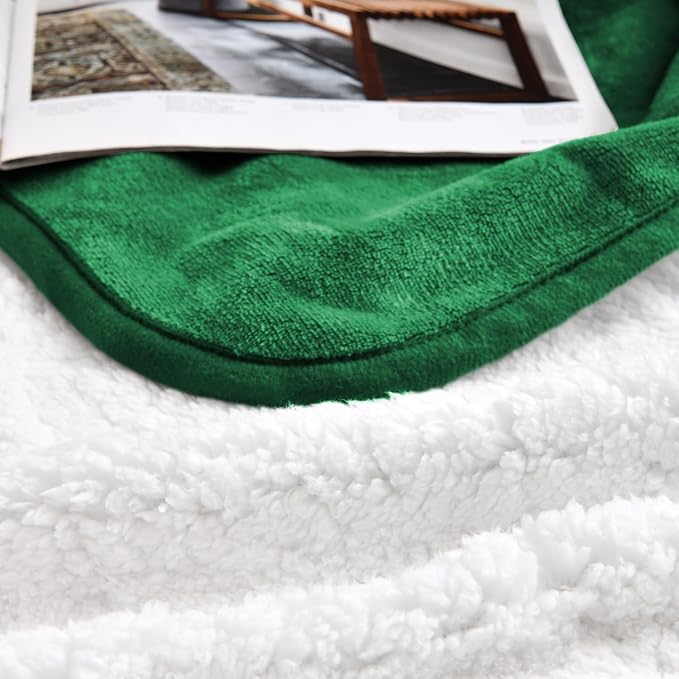 Soft Waterproof Blanket for Bed Couch Sofa, Green, 30x40 inches | Liquid Pee Proof Pet Blanket for Dog Puppy Cat, Reversible Sherpa Fleece Blanket for Couch Cover, Furniture Protector - Image 4