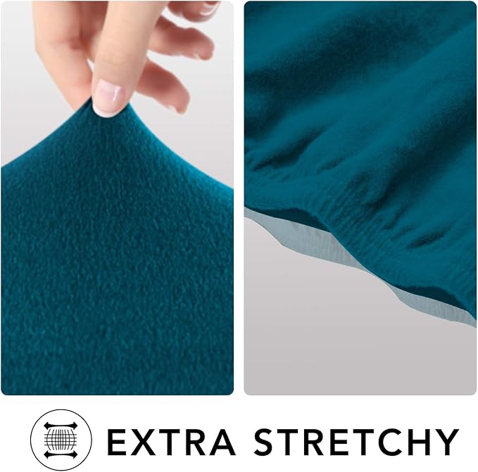 PureFit Stretch Oversized Couch Covers Sofa Slipcovers Peacock Blue | 1-Piece Sofa Cover Washable Soft Couch Protector, Couch Slipcover with Non Skid Foam and Elastic Bottom for Kids, Dogs - Image 4