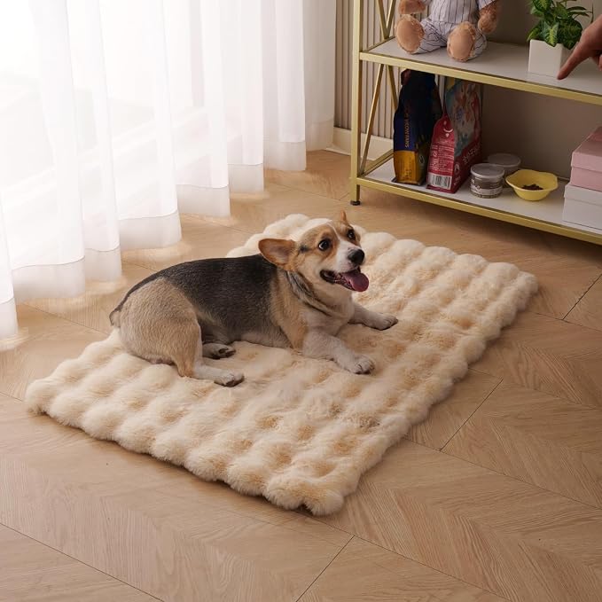 SHENGOCASE Pet Cushion Pad, Faux Fur Dog and Cat kneading Pillow, Cozy Bed Insert for Crate Pad Padding for Cage Kennel (23.6" x 35.4") by SHENGOCASE
