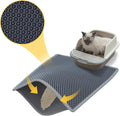 Cat Litter Mat, Litter Box Mat, Large Double Layer Waterproof Proof Trapping mat, Non-Slip Design, Kitty Litter Rug, Cat Supplies, Easy to Clean, 24x15 Inch, Grey, Pack of 1 by dotpurfectcatlittermat