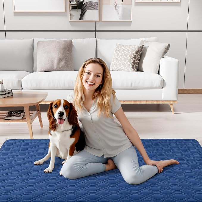 Smiry Reversible Waterproof Pet Couch Covers for Sofa | Washable Dog Couch Sofa Covers, Water Resistant Furniture Protector Slipcover, Geometric (30"x53", Navy/Blue) - Image 9