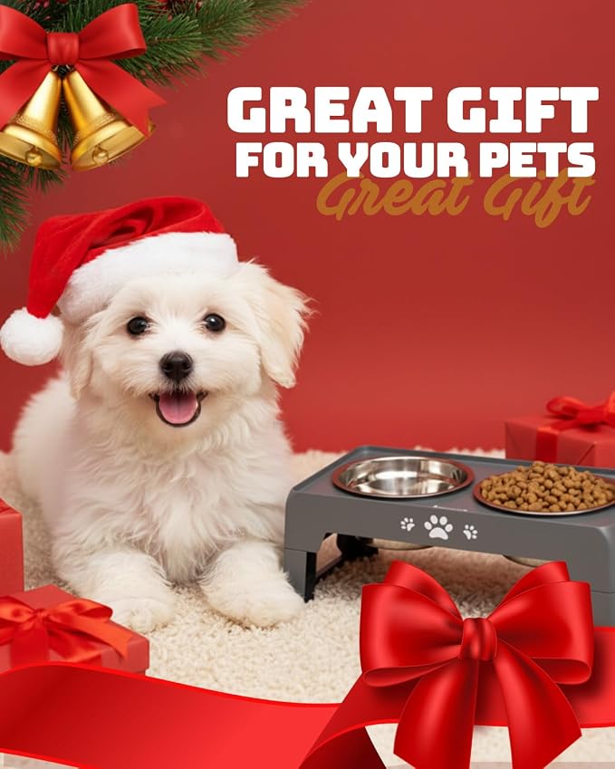 Jovrun Elevated Dog Bowls for Small Dogs and Cats, Non-Slip Cat Bowls with 2 Thick 5.5" Stainless Steel Dishes, Dog Feeder 2 Heights Adjustable to 2.6"-5.3" - Image 8
