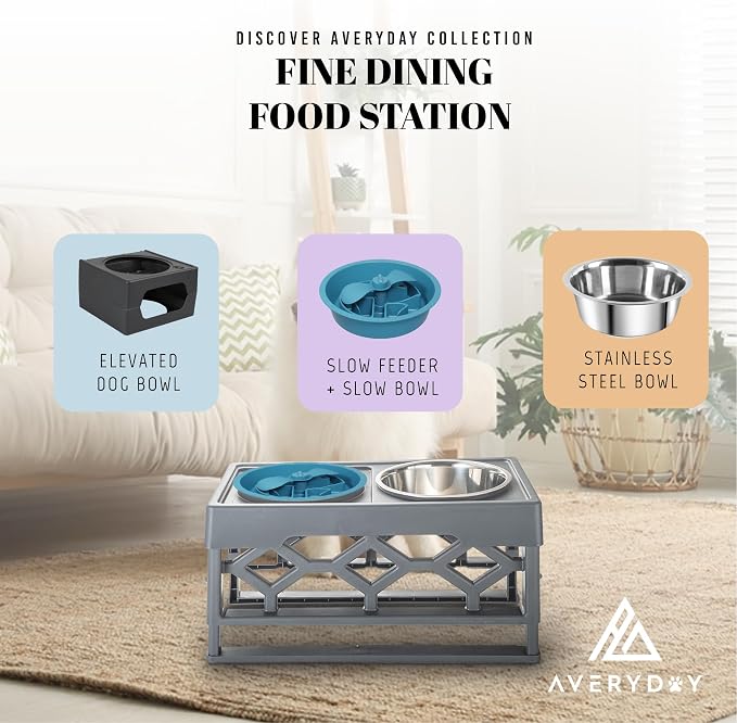 AVERYDAY Slow Feeder Dog Bowls for Large Breed, 2.5 Cups Deep Food Puzzle Bowl with Spinning Slow Feeder Insert, Non-Slip Bottom, Fits for Raised Stand, Hard Maze Design for Medium and Large Dogs - Image 8