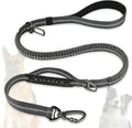 Dog Leash Heavy Duty, Bungee Leash Reflective Car Seat Belt for L Dogs Grey | 4-6FT Strong Shock Absorbing Tactical with 2 Padded Handles, Dog Tug Lead for Large XL Dogs Walking Running Training by Misthis