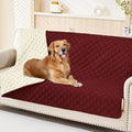 Smiry Waterproof Reversible Pet Couch Covers for Dogs | Pet Friendly, Soft Fabric, Washable Sofa Furniture Protector for Dogs Cat Kids, Checkered (52"x82", Wine Red/Beige) by Smiry