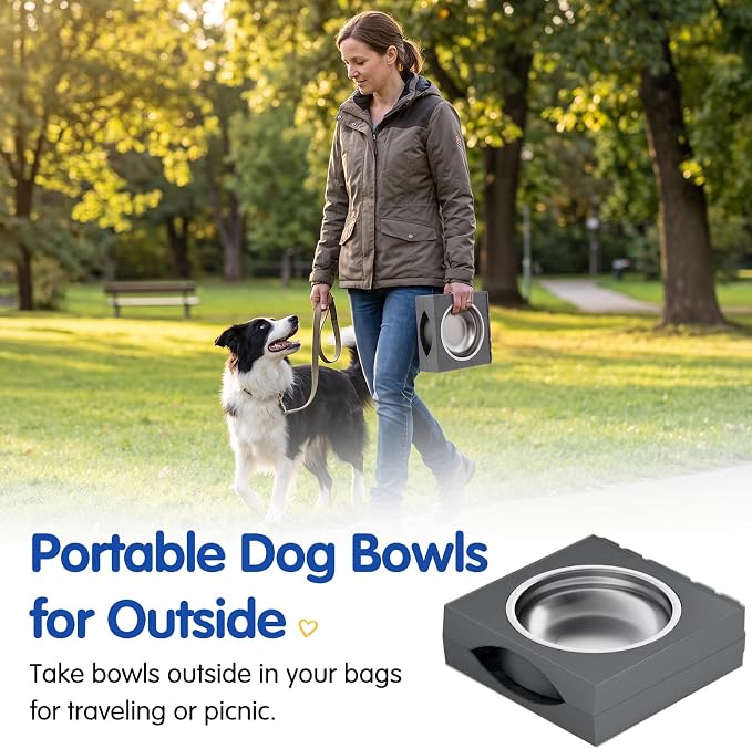 XIAZ Elevated Dog Bowls Large Breed Raised Dogs Bowl Stand Large/Medium Sized Dog Stainless Steel Food Water Bowl Stands 5 Heights Adjustable 9/11/12/14in Pet Feeder Dish Station - Image 7