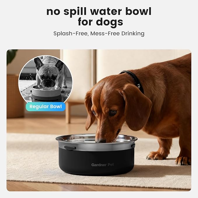 Gardner Pet Slow Water Bowl for Dogs – No Spill, Anti-Splash Floating Plate Design, Slows Drinking to Reduce Mess, Keeps Water Clean & Floors Dry, 2L - Image 7