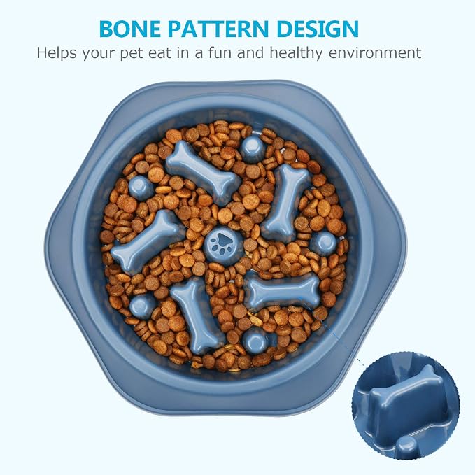 UPSKY Slow Feeder Dog Bowl Anti-Chocking Slower Feeding Pet Puzzle Bowls | Interactive Bloat Stop Dog Food Dishes, Non-Slide Dogs Lick Treat for Small Medium, Slow-Eating Maze Design, Easy to Clean - Image 3