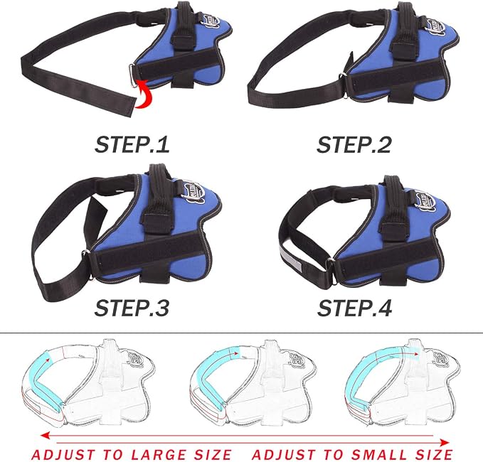 Dog Harness, No-Pull Reflective Dog Vest, Breathable Adjustable Pet Harness with Handle for Outdoor Walking - No More Pulling, Tugging or Choking (Blue, S) - Image 3