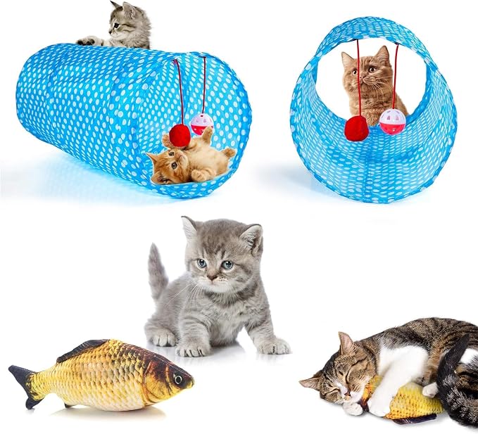 AILUKI 35PCS Cat Toys Variety Pack for Indoor Cats, Kitten Toys Cat Tunnel | Kitten Toys for Indoor Kittens Cat Toy Bundle Set with Feather Wand, Plush Mice, Crinkle Balls & Interactive Cat Toys Bundle - Image 2