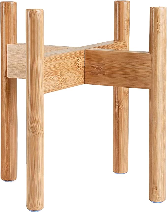 Dog Bowl Stand for Large Dogs - Adjustable, Easy Fold-Down | Use to Elevate Raise Dog Food, Water and Slow Feeder Bowls, Lock-Bolts and Tool Added, Foot-Padded, Bamboo Stand Only - Image 9
