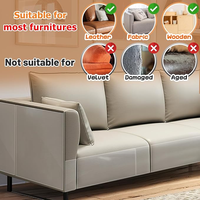 Acostop 16 Pack 17"x11.8" Cat Scratch Furniture Protector for Leather Couch | Easy to Remove Anti-Scratch Couch Protector from Cat, No Pins - Image 4