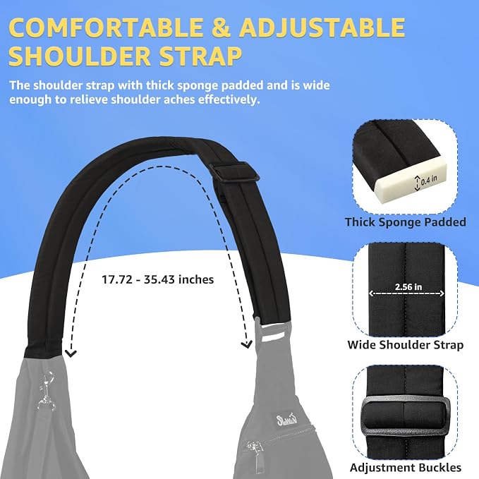 SlowTon Dog Carrier Sling - Thick Padded Shoulder Strap Adjustable, B XS | Dog Carriers for Small Dogs, Puppy Carrier Purse for Pet Cat with Front Zipper Pocket Safety Belt Machine Washable - Image 5