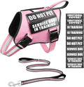 Service Dog Vest Harness and Leash Set+10 Patches,Easy Walk Pink S | No Pull&Adjustable Reflective Dog Harness Small Sized,Dog Leash with 2 Soft Padded Handles,for Training Hiking Walking by MOOGROUPETSFRIEND