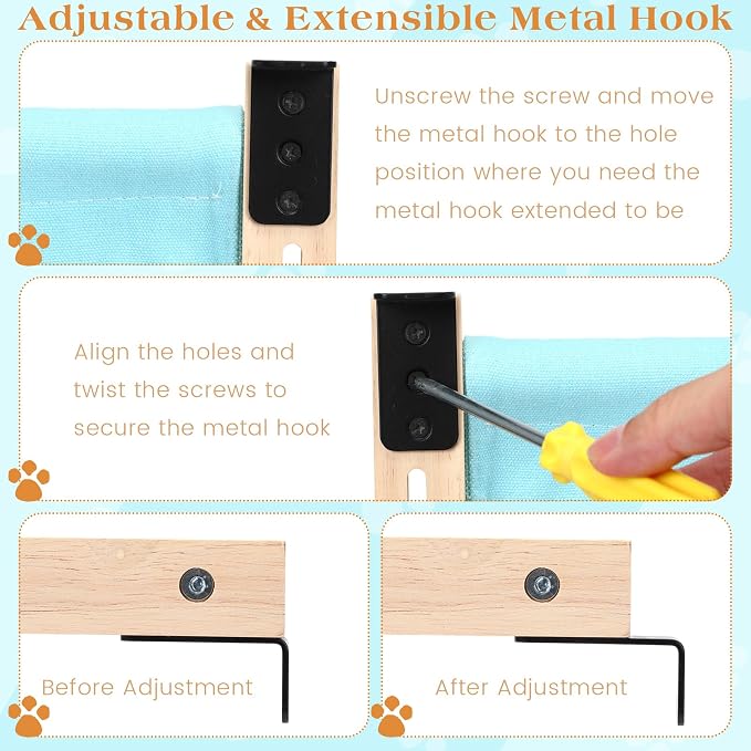 Suzile 2 Pack Cat Window Perch, Holds up to 33 Lbs | Window Perch for Cats Inside, Heavy Duty Cat Window Hammock with Wood and Metal Frame, Adjustable Space Saving - Image 4