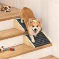 2 Pack Dog Ramp for Stairs, Upgraded Widened Non-Slip Dog Stairs for Small Medium Dogs, Wooden Pet Steps for Staircase, Steps and Stairs Assist for Injured & Aged Pets by TIMHAKA