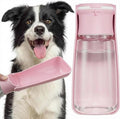 Portable Dog Water Bottle for Walking – 19oz / 12oz Foldable Pet Water Dispenser for Puppies, Medium & Large Dogs – Leak Proof Travel Water Bowl for Small Animals Dog Accessories(12OZ Pink) by FORWH
