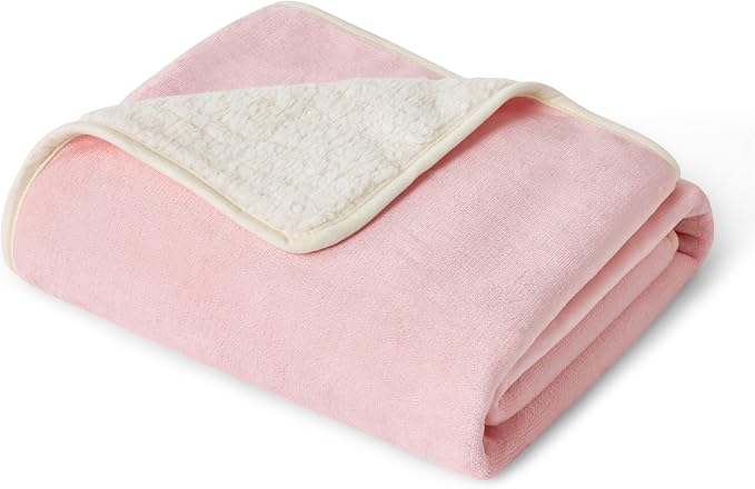 Bedsure Waterproof Blanket for Bed Soft Sherpa Fleece Throw,King 108"x86" | Plush Cozy Calming Reversible Dog Blankets for Large Senior Dogs,Warm Bed Couch Cover,Pet Furniture Protector,Pink by Unknown