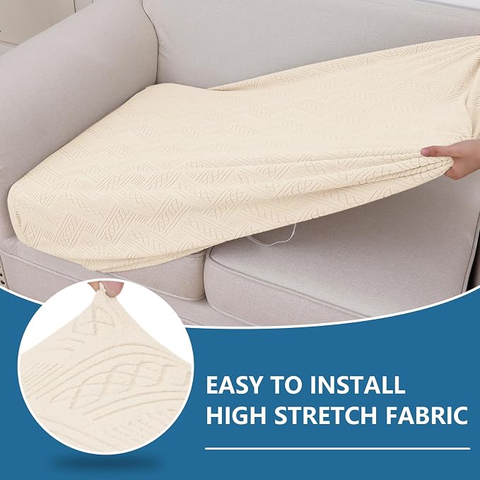 hyha Individual Couch Cushion Covers, Sofa Seat Cushion Covers Washable | Stretch Dog Couch Cover, Elastic Bottom, Anti-Slip Furniture Protector, Ideal For Pets & Kids, Durable Sofa Slipcover, 3 Pcs - Image 5