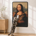 Art Sisal Cat Scratcher Mat, Cat Wall Scratchers for Indoor Cats | Wall Mounted Cat Scratcher, Natural Sisal, No-Drill Hook & Loop Setup, Floor or Wall Use, 23.6 x 15.7 Inch, Mona Lisa by LESISSMER