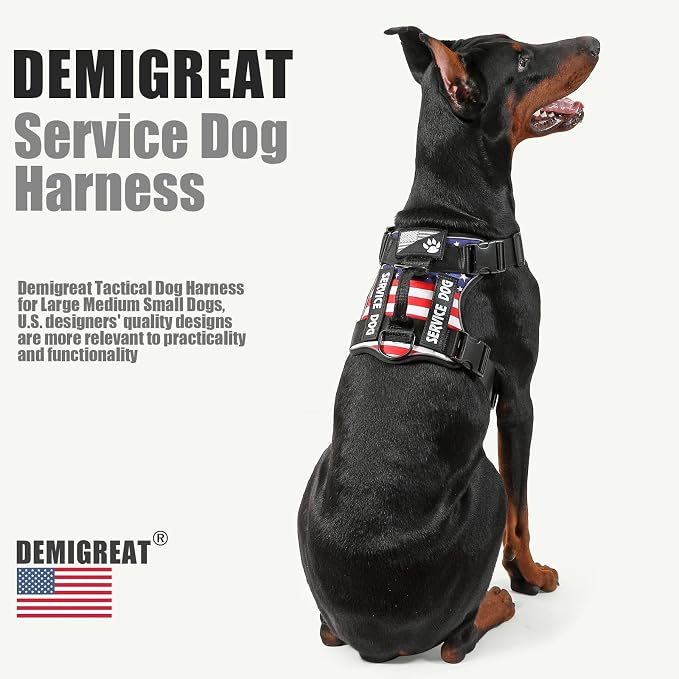 Service Dog Harness, Reflective Dog Vest Harness with 5 PCS Patches, Adjustable Soft Oxford Pet Harness, Inner Layer Mesh, Easy to Control for Small Medium Large Dogs - Image 5