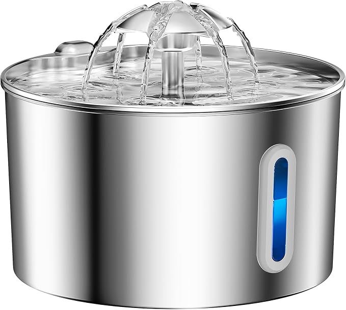 Cat Water Fountain Stainless Steel - 74oz/2.2L Automatic Large Pet Watering Bowl Dispenser for Indoor Cats - Drinking Fountains with 6 Filter, Gifts for Dogs and Kitty - Dog Waterer Bowls No Spill - Image 8