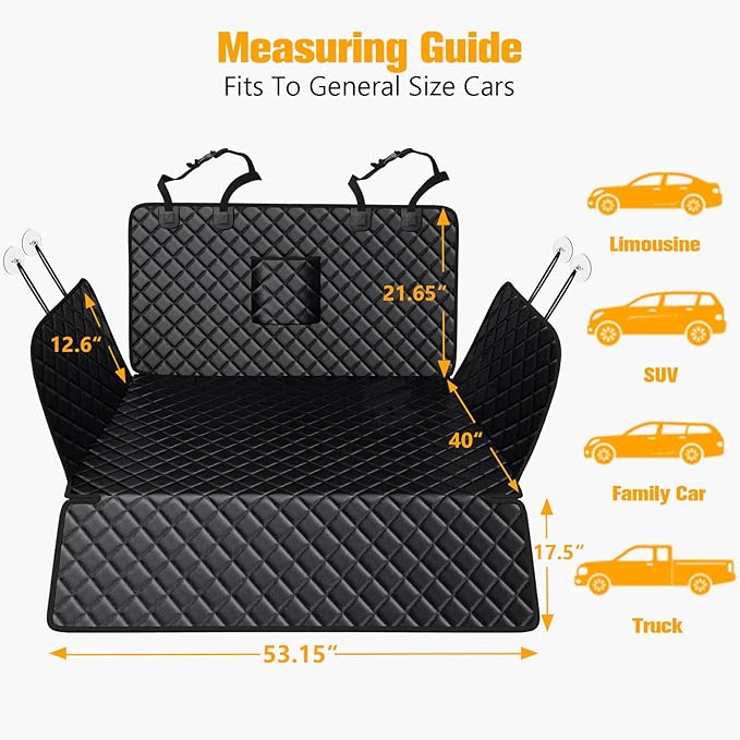 PETICON SUV Cargo Liner for Dogs, PU Leather Trunk Cover with Bumper Flap | Waterproof Pet Cargo Cover with Side Flaps, Dog Car Seat Cover with Non-Slip Mat Prevents Scratches, Pet Hair, Mud, and Dirt - Image 3