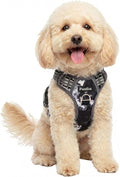 Dog Harness No Pull, Adjustable Pet Vest Harness, Super Soft Material with Vertical Handle Easy Control, Reflective Night Walking, 2 Leash Clips for Small Sized Dogs, Misty Gray, S by MyFUNFOX