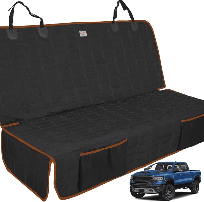Reliadura Back Seat Cover for Dogs, Washable Bench Seat Covers for Trucks,Nonslip Truck Seat Cover Protector for F150/Ram1500/GMC Sierra/Toyota/Chevrolet Silverado,Car Seat Covers for Dogs by Reliadura