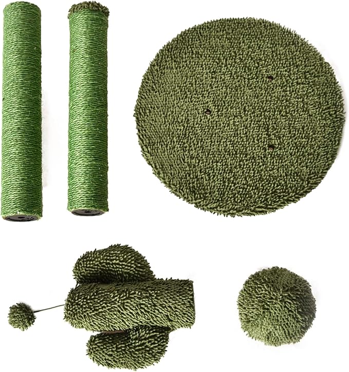 Amazon Basics Cat Scratching Post, Indoor Cactus Triple Posts for Cats & Kittens with Dangling Ball, Large, 27"H, Green - Image 4
