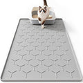Bulkniu Silicone Cat Litter Mat, 22"x34", Raised Edge Waterproof, Grey | Litter Trapping & Recycling, Easy to Clean, Non-Slip, Durable Safe & Odorless, Paw Friendly by Bulkniu