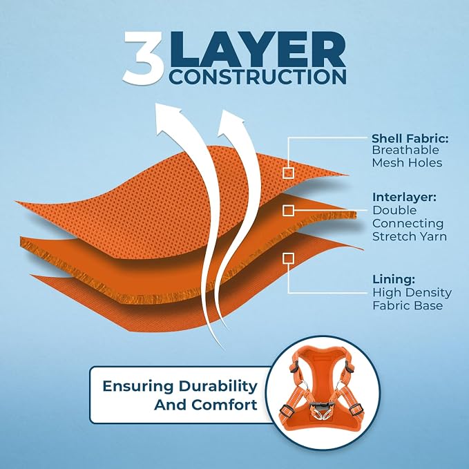 Voyager Step-in Flex Adjustable Dog Harness - Orange, Large | 20 - 25" in Chest, Fully Adjustable, Reflective Bands, All Weather Breathable Air Mesh, Lightweight, Fast Drying - Image 4