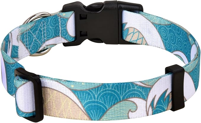 Mihqy Dog Collar for Small Dogs Puppy Cats,Fashion Design, Sea Wave,XS | Neck Fit 7.9"-11.8", Multiple Patterns，4 Sizes for Small Medium Large Dogs, Comfortable for Walks and Outdoor Hikes - Image 2
