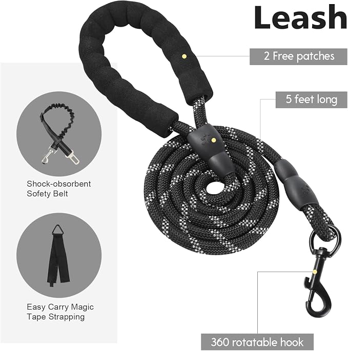 No Pull Tactical Dog Harness Small Sized Dog, Service Dog Vest, S, Black | Tactical Dog Vest Harness and Leash Set, Adjustable Military Service Dog Harness with Handle for Medium Large Dogs - Image 6