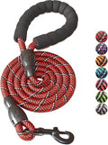 2/4/5/6 FT Dog Leash with Comfortable Padded Handle and Highly Reflective Threads for Small Medium and Large Dogs (5FT-1/2'', Black Red) by BAAPET